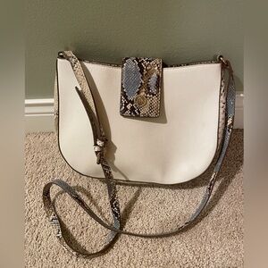 Anne Klein purse handbag crossbody snake print accents